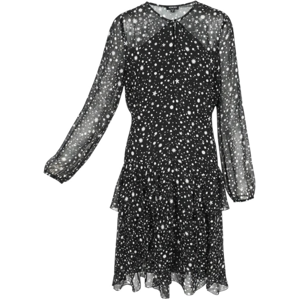 Sheer Silk Star Celestial Sleeve Handkerchief Hem Dress 6 Witchy Whimsigoth Goth